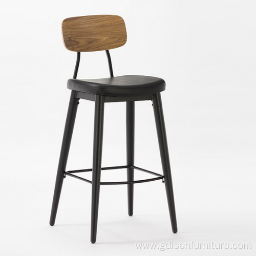 Upholstered Pub Bar Chair Metal Bar Counter Stools